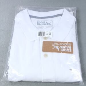 Eddie Bauer Men’s Polo Shirt White T2XL Tall Short Sleeve NWT Classic Fit